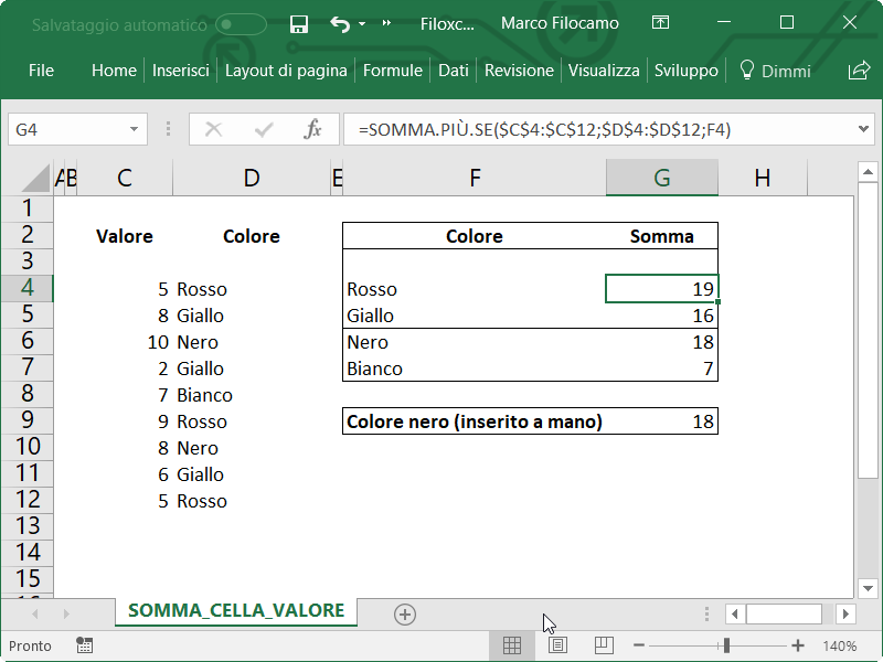 Microsoft_Excel_Somma_Celle_Condizione_Testo