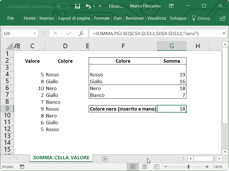 Microsoft_Excel_Somma_Celle_Condizione_Testo_2