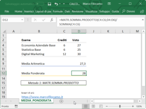 Microsoft_Excel_Media_Ponderata_Matr_Somma_Prodotto