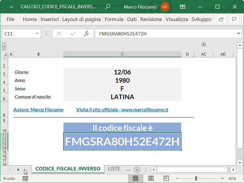 Microsoft_Excel_Calcolo_Codice_Fiscale_Inverso_Totale