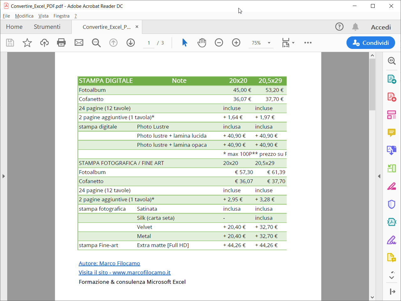 Convertire Excel In Pdf Excel Per Professionisti