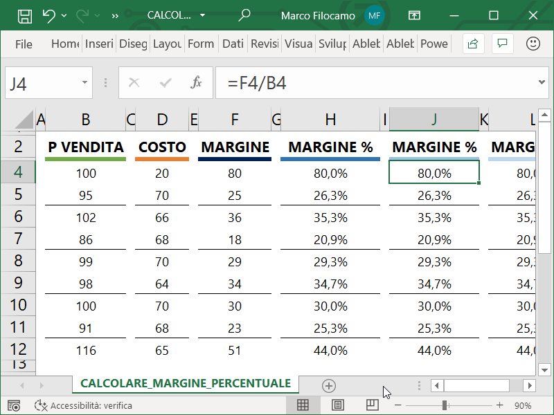 Microsoft_Excel_Calcolare_Margine_Percentuale_Velocemente