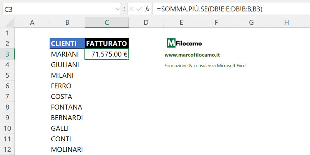 COME_CREARE_TABELLA_EXCEL_MICROSOFT_EXCEL_MARCOFILOCAMO_SOMMA_TOTALE_COLONNA