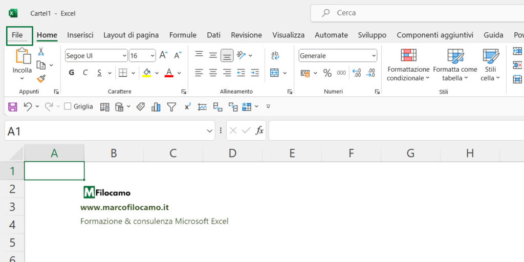 COME_SCOPRIRE_VERSIONE_EXCEL_MICROSOFT_EXCEL_MARCOFILOCAMO_START