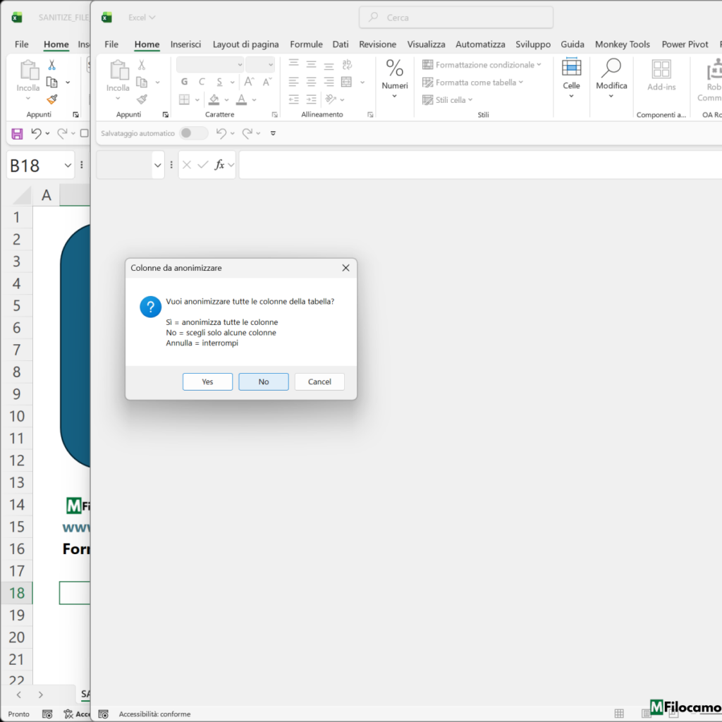 COME ANONIMIZZARE DATI MICROSOFT EXCEL MARCOFILOCAMO SOLO ALCUNE COLONNE