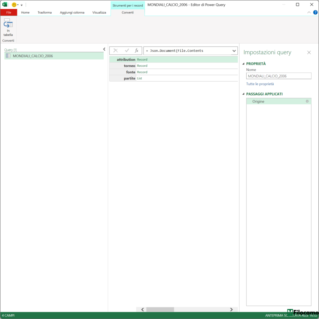 COME IMPORTARE JSON POWER QUERY MICROSOFT EXCEL MARCOFILOCAMO STRUTTURA RECORD LIST